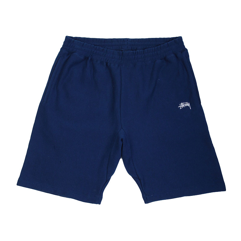 мужские синие шорты Stussy Stock Fleece Shorts 112178-navy - цена, описание, фото 1